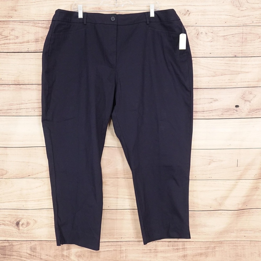 New! Talbots Pants Womens 22W Blue Ankle Chino Straight Stretch 43x25.5